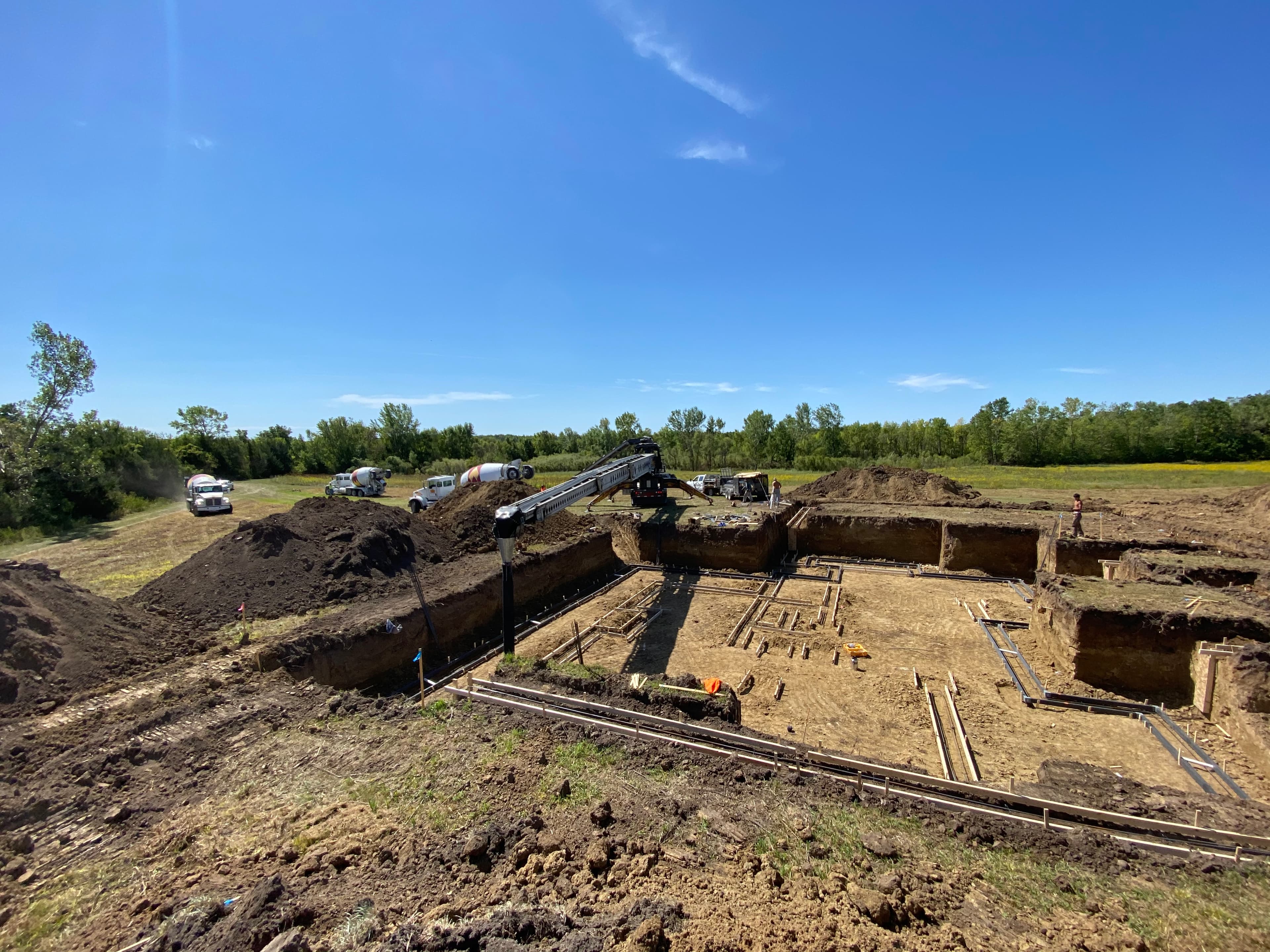 A foundation being built